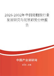 2026-2032年中國葡糖酸行業(yè)發(fā)展研究與前景趨勢分析報告
