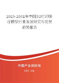 2025-2031年中國(guó)3D打印醫(yī)療模型行業(yè)發(fā)展研究與前景趨勢(shì)報(bào)告 2025-2031年中國(guó)3D打印醫(yī)療模型行業(yè)發(fā)展研究與前景趨勢(shì)報(bào)告