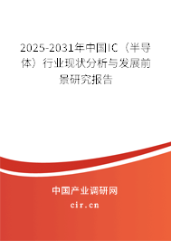 2025-2031年中國IC（半導(dǎo)體）行業(yè)現(xiàn)狀分析與發(fā)展前景研究報告