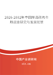 2026-2032年中國單晶硅片市場調(diào)查研究與發(fā)展前景 2026-2032年中國單晶硅片市場調(diào)查研究與發(fā)展前景