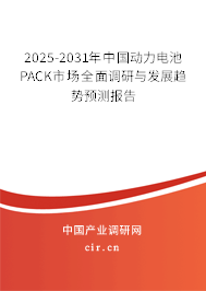 2025-2031年中國動(dòng)力電池PACK市場全面調(diào)研與發(fā)展趨勢預(yù)測報(bào)告 2025-2031年中國動(dòng)力電池PACK市場全面調(diào)研與發(fā)展趨勢預(yù)測報(bào)告