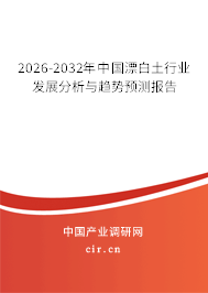 2026-2032年中國漂白土行業(yè)發(fā)展分析與趨勢預(yù)測報(bào)告
