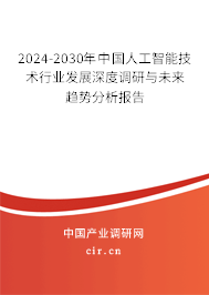 2024-2030年中國人工智能技術(shù)行業(yè)發(fā)展深度調(diào)研與未來趨勢分析報告