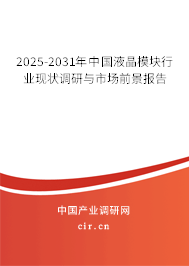 2025-2031年中國液晶模塊行業(yè)現(xiàn)狀調(diào)研與市場前景報告 2025-2031年中國液晶模塊行業(yè)現(xiàn)狀調(diào)研與市場前景報告