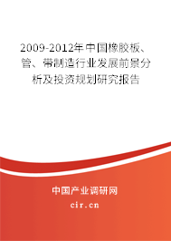 2009-2012年中國(guó)橡膠板、管、帶制造行業(yè)發(fā)展前景分析及投資規(guī)劃研究報(bào)告