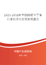 2025-2031年中國越野卡丁車行業(yè)現(xiàn)狀與前景趨勢報告