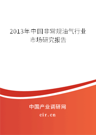 2013年中國非常規(guī)油氣行業(yè)市場研究報告 2013年中國非常規(guī)油氣行業(yè)市場研究報告