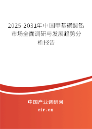 2025-2031年中國甲基磺酸鉛市場全面調(diào)研與發(fā)展趨勢分析報(bào)告