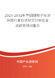 2025-2031年中國(guó)鋰離子電池隔膜行業(yè)現(xiàn)狀研究分析及發(fā)展趨勢(shì)預(yù)測(cè)報(bào)告 2025-2031年中國(guó)鋰離子電池隔膜行業(yè)現(xiàn)狀研究分析及發(fā)展趨勢(shì)預(yù)測(cè)報(bào)告
