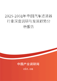 2025-2031年中國汽車濾清器行業(yè)深度調(diào)研與發(fā)展趨勢分析報告
