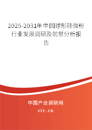 2025-2031年中國球形硅微粉行業(yè)發(fā)展調(diào)研及前景分析報告 2025-2031年中國球形硅微粉行業(yè)發(fā)展調(diào)研及前景分析報告
