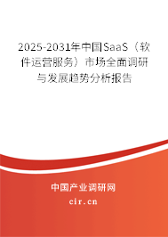 2025-2031年中國SaaS(軟件運營服務)市場全面調研與發(fā)展趨勢分析報告 2025-2031年中國SaaS(軟件運營服務)市場全面調研與發(fā)展趨勢分析報告