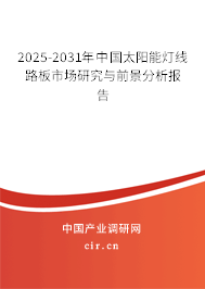 2025-2031年中國太陽能燈線路板市場研究與前景分析報告