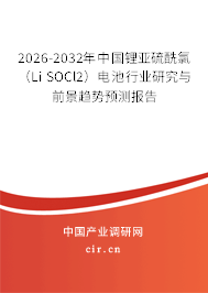 2026-2032年中國鋰亞硫酰氯（Li SOCl2）電池行業(yè)研究與前景趨勢預(yù)測報(bào)告