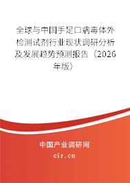 全球與中國手足口病毒體外檢測試劑行業(yè)現(xiàn)狀調(diào)研分析及發(fā)展趨勢預(yù)測報(bào)告(2026年版) 全球與中國手足口病毒體外檢測試劑行業(yè)現(xiàn)狀調(diào)研分析及發(fā)展趨勢預(yù)測報(bào)告(2026年版)