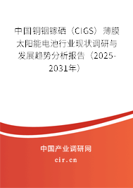 中國銅銦鎵硒(CIGS)薄膜太陽能電池行業(yè)現(xiàn)狀調(diào)研與發(fā)展趨勢分析報(bào)告(2025-2031年) 中國銅銦鎵硒(CIGS)薄膜太陽能電池行業(yè)現(xiàn)狀調(diào)研與發(fā)展趨勢分析報(bào)告(2025-2031年)