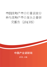 中國房地產中介行業(yè)調查分析與房地產中介龍頭企業(yè)研究報告（2013版）