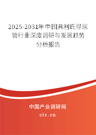2025-2031年中國弗利氏導尿管行業(yè)深度調研與發(fā)展趨勢分析報告