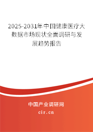 2025-2031年中國健康醫(yī)療大數(shù)據(jù)市場現(xiàn)狀全面調(diào)研與發(fā)展趨勢報告