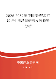 2026-2032年中國(guó)陶瓷3D打印行業(yè)市場(chǎng)調(diào)研與發(fā)展趨勢(shì)分析