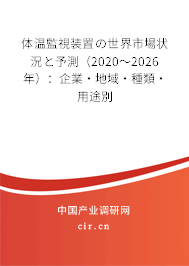 體溫監(jiān)視裝置の世界市場狀況と予測（2020～2026年）：企業(yè)·地域·種類·用途別