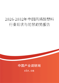 2026-2032年中國丙烯酸塑料行業(yè)現(xiàn)狀與前景趨勢報(bào)告