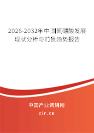 2026-2032年中國(guó)氟硼酸發(fā)展現(xiàn)狀分析與前景趨勢(shì)報(bào)告