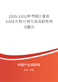 2026-2032年中國企業(yè)級SAAS市場分析與發(fā)展趨勢預(yù)測報(bào)告