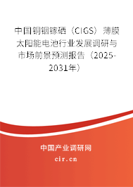 中國(guó)銅銦鎵硒（CIGS）薄膜太陽能電池行業(yè)發(fā)展調(diào)研與市場(chǎng)前景預(yù)測(cè)報(bào)告（2025-2031年）