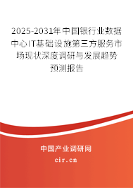 2025-2031年中國銀行業(yè)數(shù)據(jù)中心IT基礎設施第三方服務市場現(xiàn)狀深度調(diào)研與發(fā)展趨勢預測報告