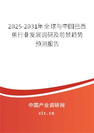 2025-2031年全球與中國巴西蕉行業(yè)發(fā)展調研及前景趨勢預測報告