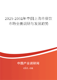 2025-2031年中國上海市餐飲市場全面調研與發(fā)展趨勢