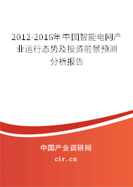 2012-2016年中國智能電網(wǎng)產(chǎn)業(yè)運行態(tài)勢及投資前景預(yù)測分析報告