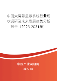 中國大屏幕顯示系統(tǒng)行業(yè)現(xiàn)狀調(diào)研及未來發(fā)展趨勢分析報告(2025-2031年) 中國大屏幕顯示系統(tǒng)行業(yè)現(xiàn)狀調(diào)研及未來發(fā)展趨勢分析報告(2025-2031年)
