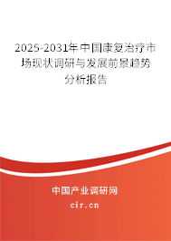 2025-2031年中國康復治療市場現(xiàn)狀調(diào)研與發(fā)展前景趨勢分析報告
