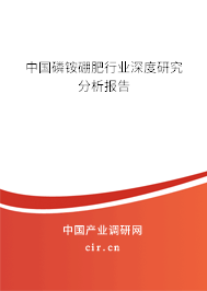 中國磷銨硼肥行業(yè)深度研究分析報告