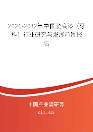 2026-2032年中國(guó)瓷底漆（牙科）行業(yè)研究與發(fā)展前景報(bào)告