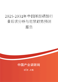 2025-2031年中國苯酚磺酸行業(yè)現(xiàn)狀分析與前景趨勢預(yù)測報告