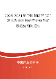 2025-2031年中國超臨界CO2發(fā)電系統(tǒng)市場研究分析與前景趨勢預測報告 2025-2031年中國超臨界CO2發(fā)電系統(tǒng)市場研究分析與前景趨勢預測報告