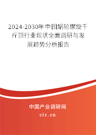 2024-2030年中國蝸輪螺旋千斤頂行業(yè)現(xiàn)狀全面調(diào)研與發(fā)展趨勢分析報告