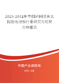 2025-2031年中國(guó)并網(wǎng)混合太陽(yáng)能電池板行業(yè)研究與前景分析報(bào)告 2025-2031年中國(guó)并網(wǎng)混合太陽(yáng)能電池板行業(yè)研究與前景分析報(bào)告