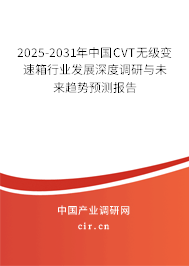 2025-2031年中國CVT無級變速箱行業(yè)發(fā)展深度調(diào)研與未來趨勢預測報告