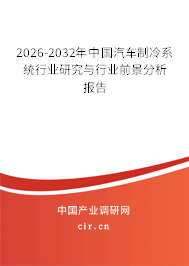 2025-2031年中國汽車制冷系統(tǒng)行業(yè)研究與行業(yè)前景分析報(bào)告