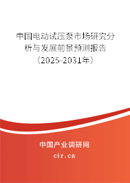 中國電動試壓泵市場研究分析與發(fā)展前景預(yù)測報告（2025-2031年）