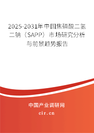 2025-2031年中國焦磷酸二氫二鈉（SAPP）市場研究分析與前景趨勢報告
