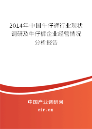2014年中國牛仔褲行業(yè)現(xiàn)狀調(diào)研及牛仔褲企業(yè)經(jīng)營情況分析報告