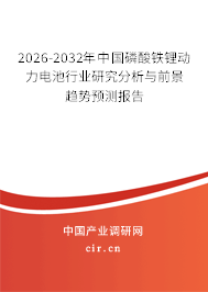 2026-2032年中國磷酸鐵鋰動(dòng)力電池行業(yè)研究分析與前景趨勢(shì)預(yù)測(cè)報(bào)告