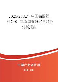 2025-2031年中國鈷酸鋰(LCO)市場調(diào)查研究與趨勢分析報(bào)告 2025-2031年中國鈷酸鋰(LCO)市場調(diào)查研究與趨勢分析報(bào)告