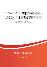 2025-2031年中國氯磺化聚乙烯CSM行業(yè)市場調(diào)研與發(fā)展前景預(yù)測報(bào)告