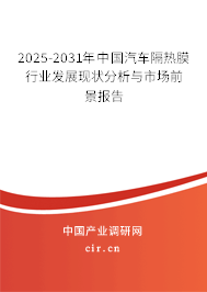 2025-2031年中國(guó)汽車(chē)隔熱膜行業(yè)發(fā)展現(xiàn)狀分析與市場(chǎng)前景報(bào)告